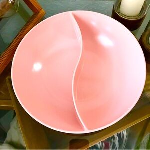 Vintage Mar-Crest MELMAC M-4 Pink Divided Round Serving Dish 50s 60s MCM